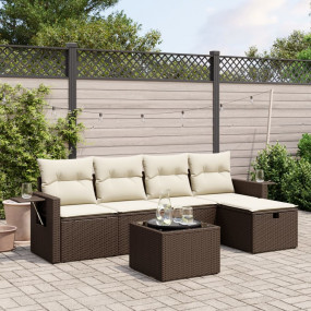 Garden Sofa Set Brown and cream white