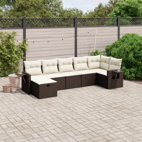 Garden Sofa Set Brown Poly Rattan Large Modular Garden ...
