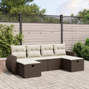Garden Sofa Set Brown Poly Rattan Large Modular Garden ...