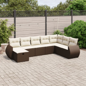 Garden Sofa Set Brown Poly Rattan Large Modular Garden ...