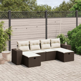 Garden Sofa Set Brown Poly Rattan Large Modular Garden ...