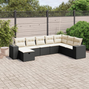 Garden Sofa Set Black Poly Rattan Large Modular Garden ...