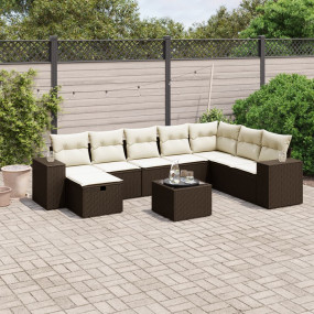 Garden Sofa Set Brown Poly Rattan Large Modular Garden ...