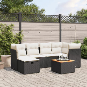 Garden Sofa Set Black, Cream White