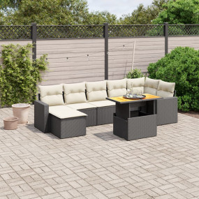 Garden Sofa Set Black PE Rattan Large Modular Garden So...