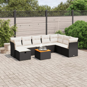 Garden Sofa Set Black, Cream White