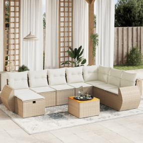 Garden Sofa Set Beige PE rattan Large Modular Garden So...