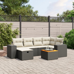 Garden Sofa Set Black, Cream white