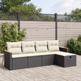 Garden Sofa Set Black, Cream White