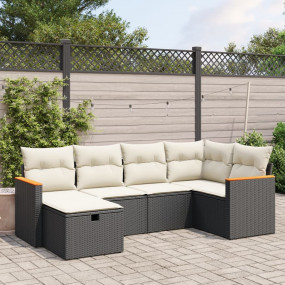 Garden Sofa Set Black, Cream White