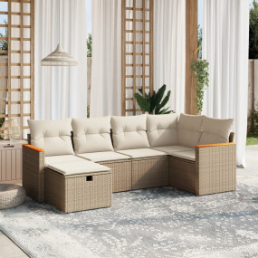 Garden Sofa Set Beige PE rattan Large Modular Garden So...