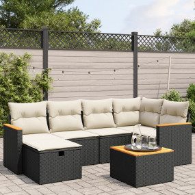 Garden Sofa Set Black, Cream White