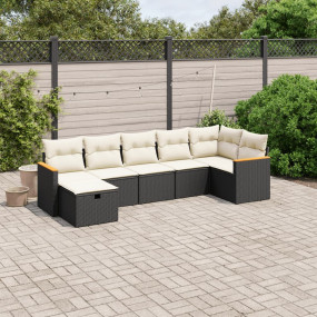 Garden Sofa Set Black, Cream White