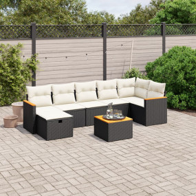 Garden Sofa Set Black, Cream White