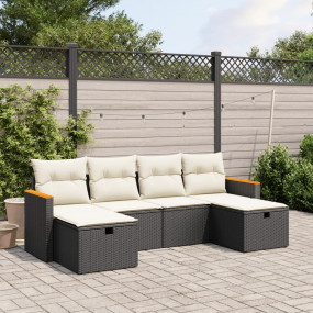 Patio Sofa Set Black, Cream White