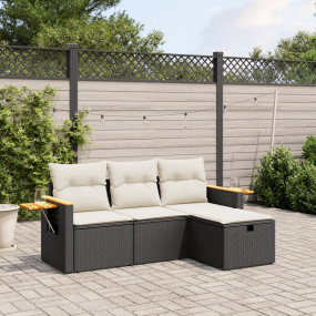 Garden Sofa Set Black, Cream White