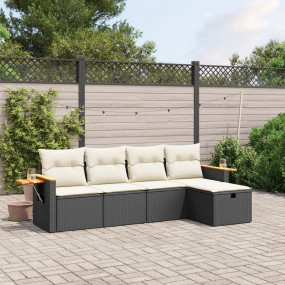 Garden Sofa Set Black, Cream White