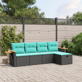 Garden Sofa Set Black, Blue