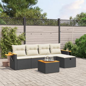 Garden Sofa Set Black, Cream White