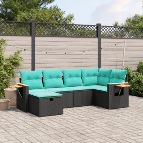 Garden Sofa Set Black PE rattan Large Modular Garden So...