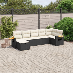 Garden Sofa Set Black, Cream White