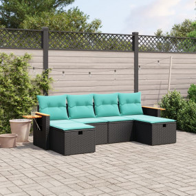Garden Sofa Set Black, Blue