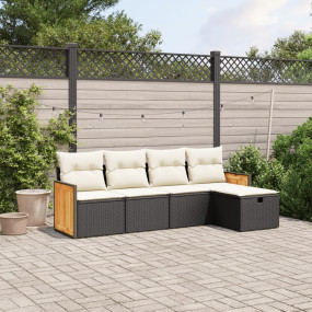 Garden Sofa Set Black, Cream White