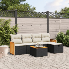 Garden Sofa Set Black PE Rattan Medium Modular Garden S...