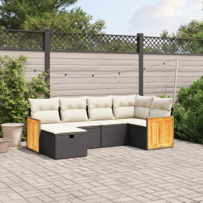 Garden Sofa Set Black, Cream White