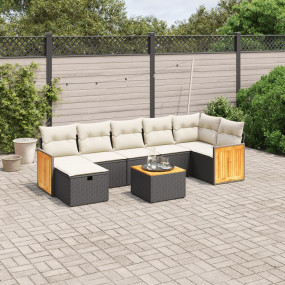 Garden Sofa Set Black, Cream White