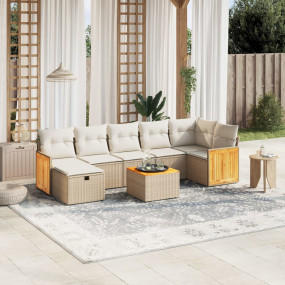 Garden Sofa Set Beige and Cream White