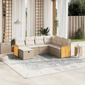 Garden Sofa Set Beige, Cream White