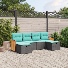 Garden Sofa Set Black PE rattan Large Modular Garden So...