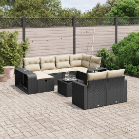 Garden Sofa Set Black, Cream White