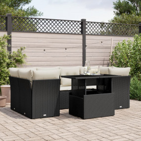 Garden Sofa Set Black, Cream White