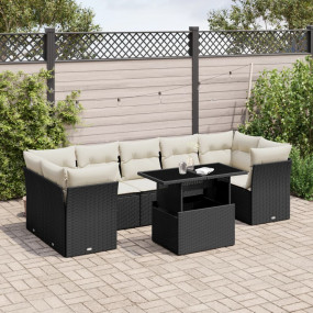 Garden Sofa Set Black, Cream White