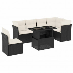 Outdoor Sofa Set Black, Cream White