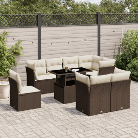 Garden Sofa Set Brown, Cream white