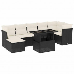 Garden Sofa Set Black, Cream White