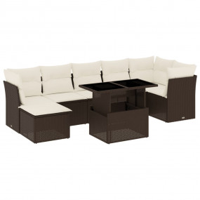 Garden Sofa Set Brown, Cream White