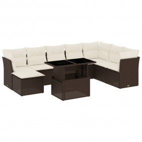 Garden Sofa Set Brown, Cream White