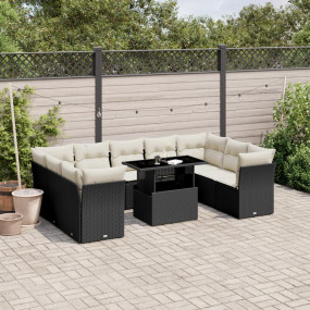 Garden Sofa Set Black, Cream White