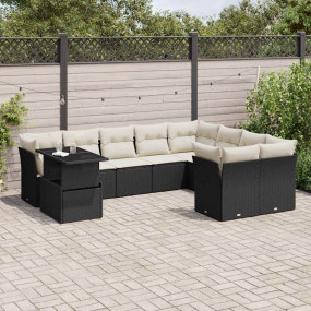 Garden Sofa Set Black and Cream