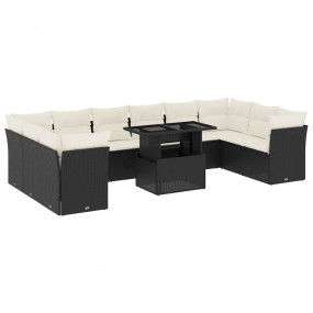 Garden Sofa Set Black, Cream White