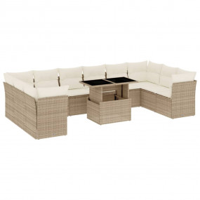 Garden Sofa Set Beige PE rattan Large Modular Garden So...