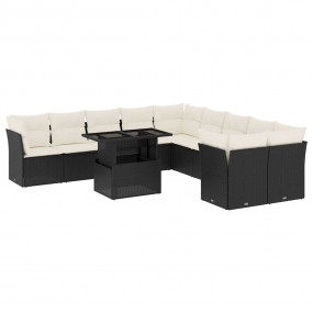 Garden Sofa Set Black PE rattan Large Modular Garden So...