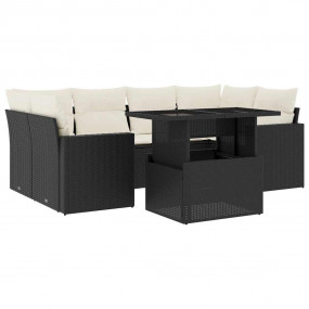 Garden Sofa Set Black, Cream White
