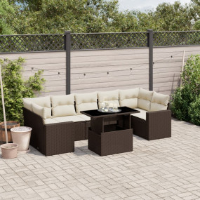 Garden Sofa Set Brown (sofa and table), Cream (cushions...