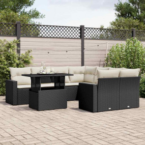 Garden Sofa Set Black, Cream White