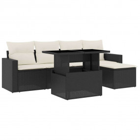 Garden Sofa Set Black, Cream White